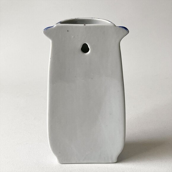 Vintage Blue and White Floral Porcelain Wall Pocket Vase - Picture 4 of 5